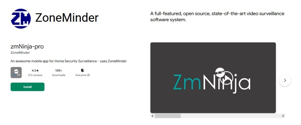 ZoneMinder Software Mobile Apps