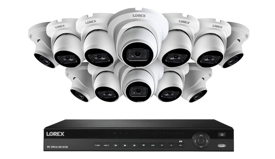 16-Channel Nocturnal NVR System with 4K (8MP) Smart IP Security Cameras with Real-Time 30FPS Recording and Listen-in Audio- NC4K3F-1612WD-1 for gas station security camera