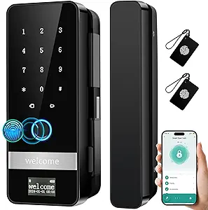 Smart Glass Door Lock, 2025 New Keyless Entry Door Lock